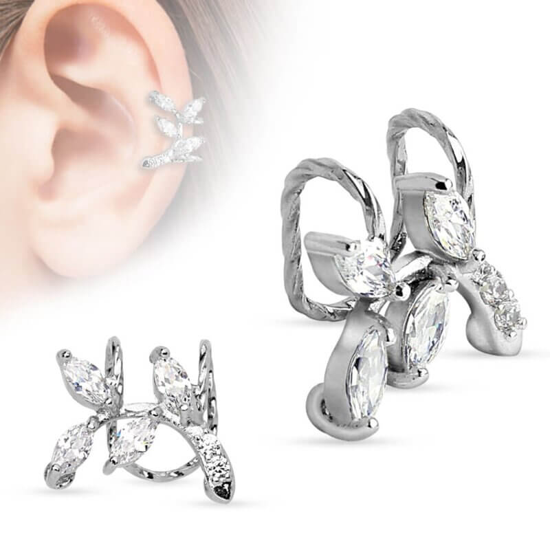 Ear-cuff med löv