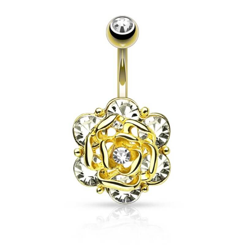 Navelpiercing med blomma