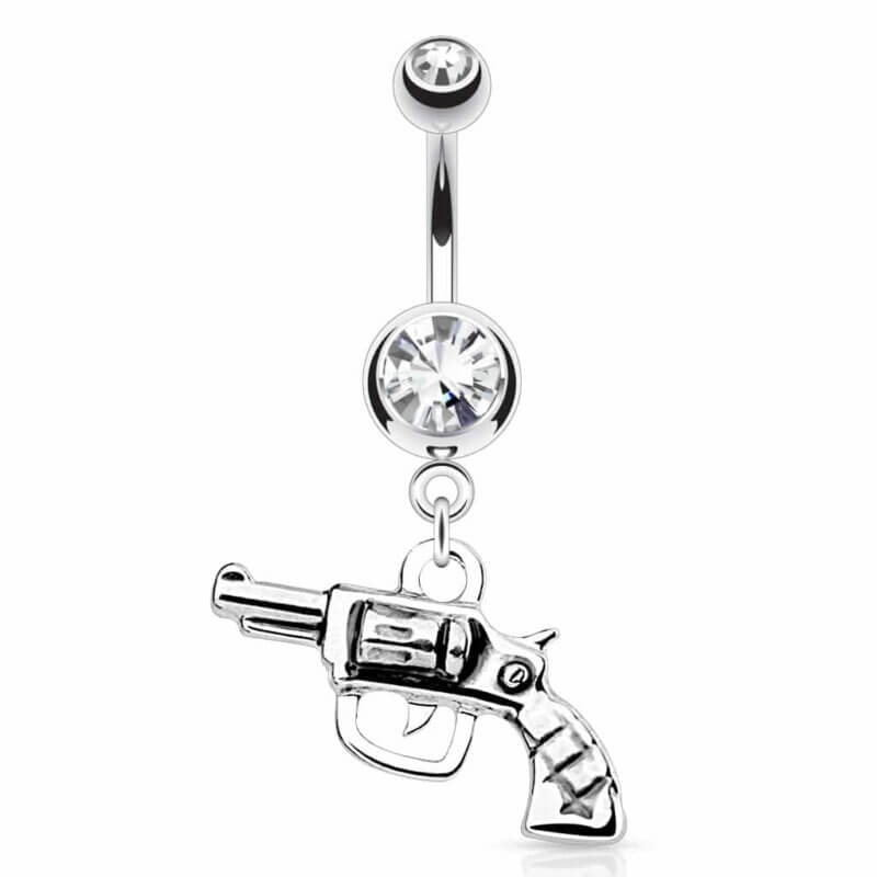 Navelpiercing med pistol