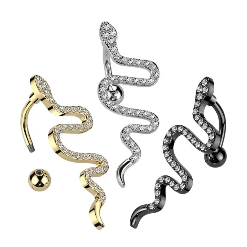 Topdown Navelpiercing Hängande Orm