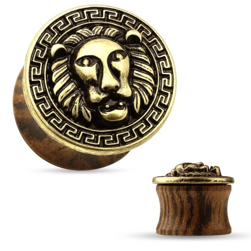 Lion Face Organic Wood Plug
