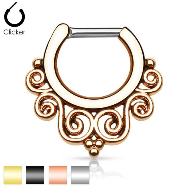 Tribal Swirls Septum Clicker