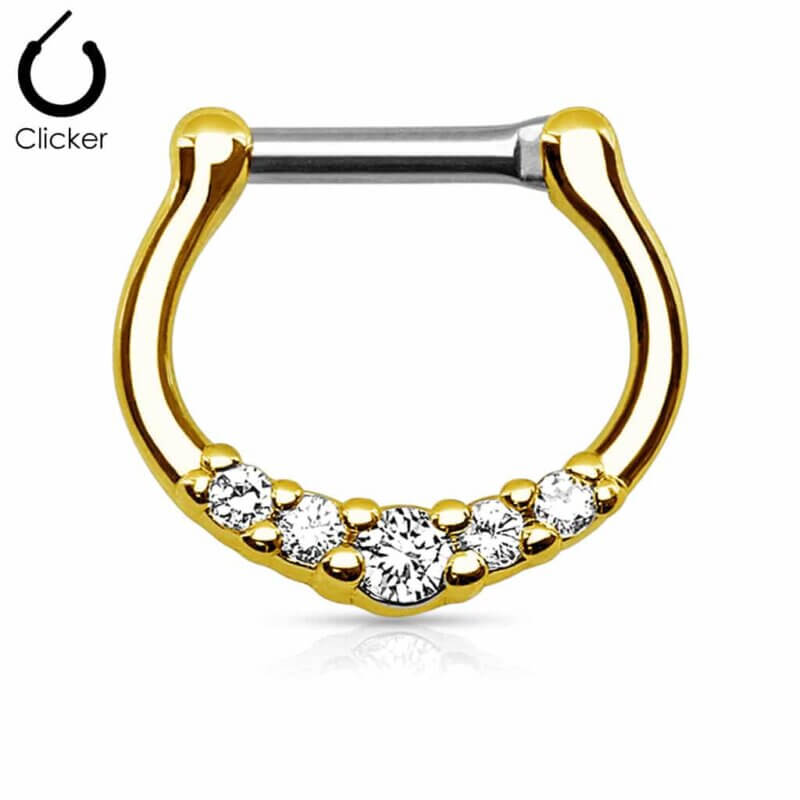 Septum Click Five Gems Gold