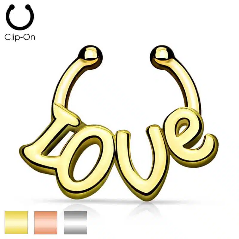 "Love" Non-Piercing Septum Hanger