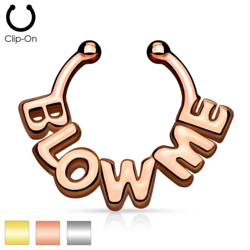"Blow Me" Non-Piercing Septum Hanger