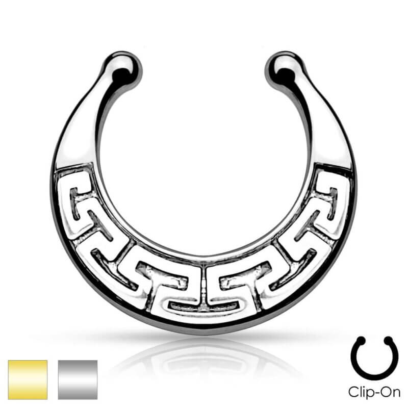 Maze Tribal Fan Design Septum Hanger