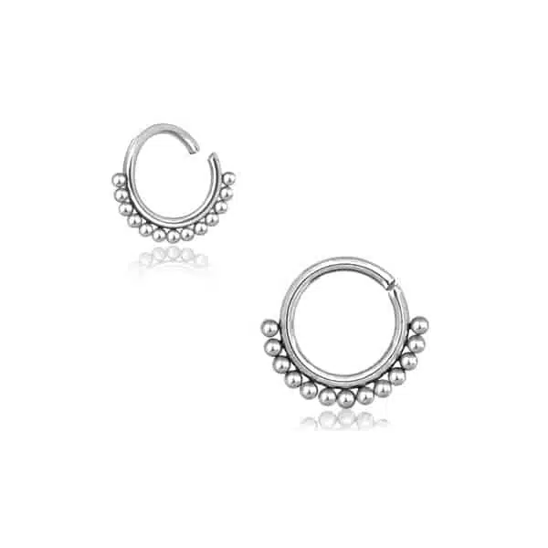 Ändlös Ring / Septum Smycke Silver Cluster