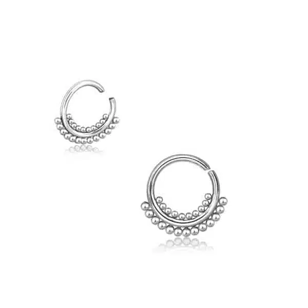 Ändlös Ring / Septum Smycke Silver Multi Cluster