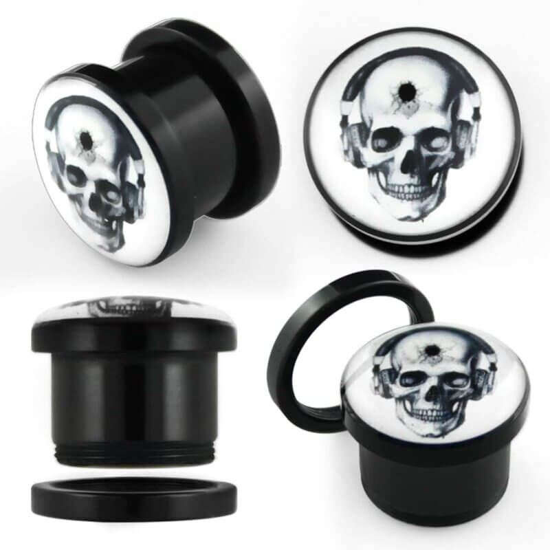 Headphone Skull Acrylic Plug