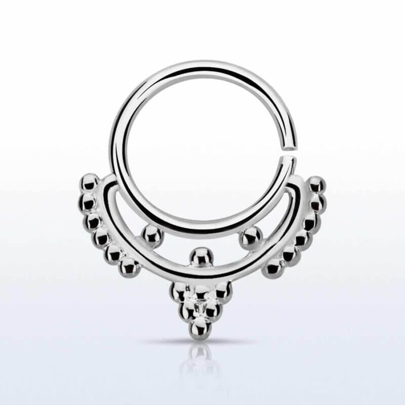 Pärlad Septumring i 925 Silver