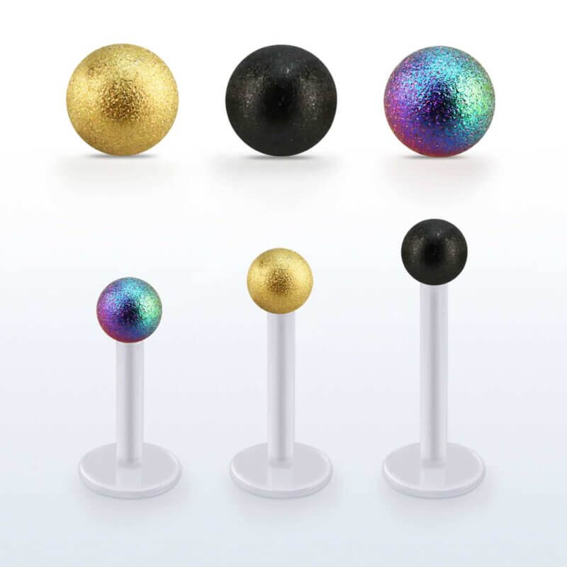 Translucent Bio-plastic Labret with Frosted Color Ball
