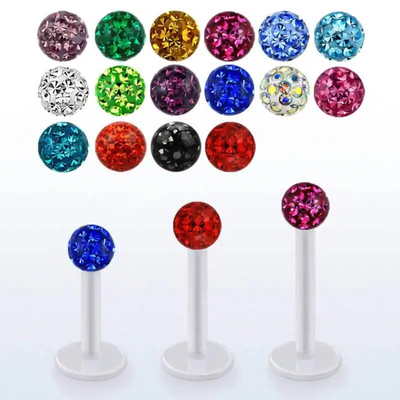 Translucent Bio-plastic Labret with 4 mm Ferido Ball