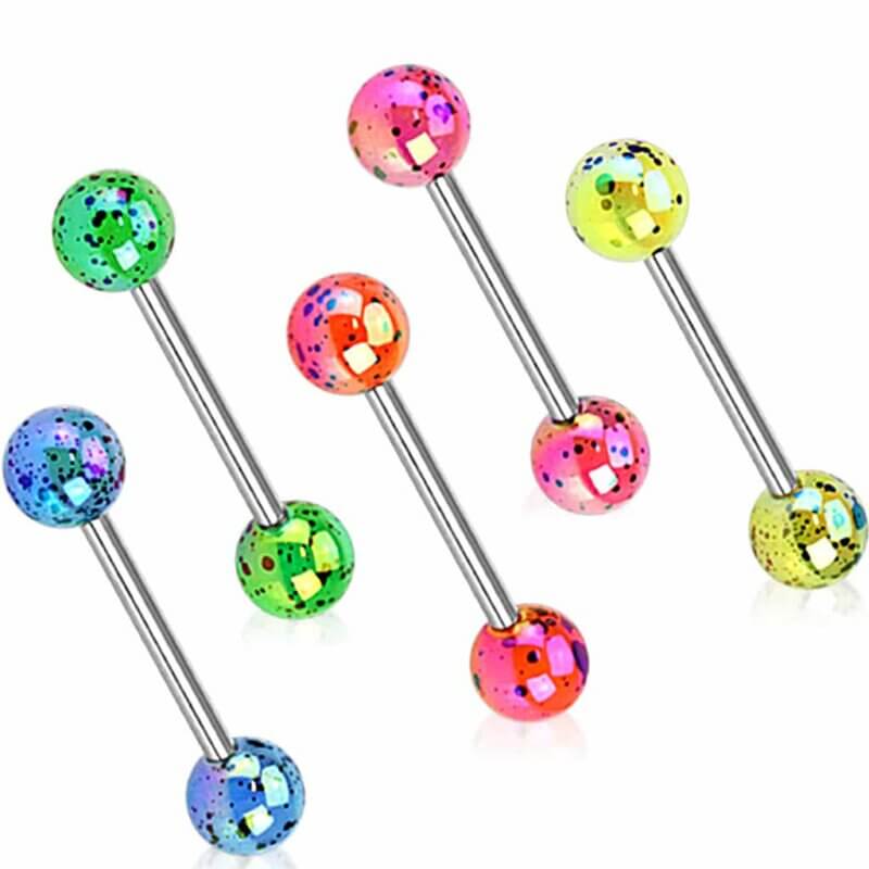 Steel Barbell with Splash Acrylic Balls