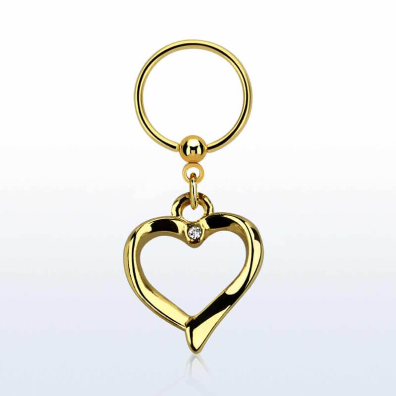 Gold Heart Dangle CBR