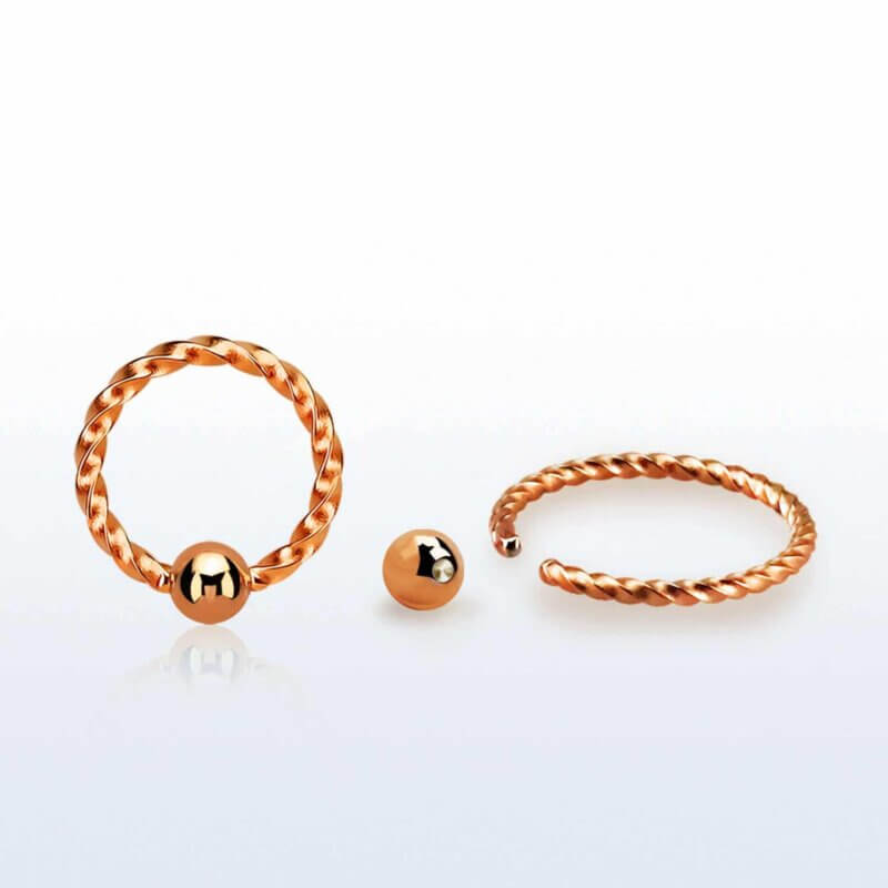 Rose Gold Twisted Wire CBR 1 mm