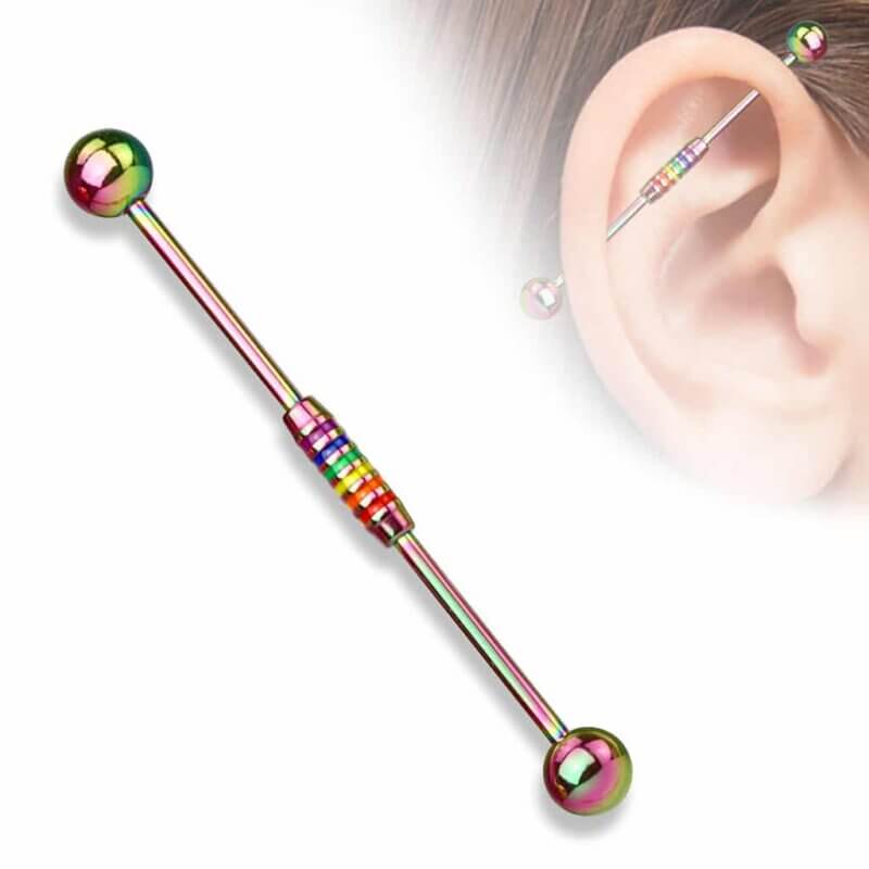 Industrial Piercing Pridefärgad