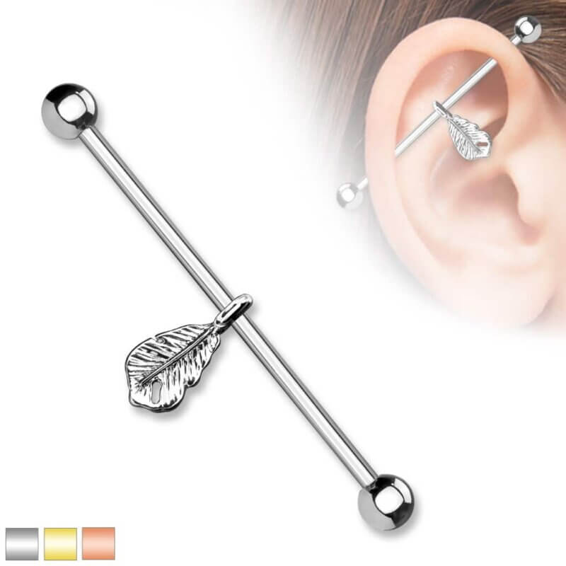 Feather Dangle Industrial Barbells