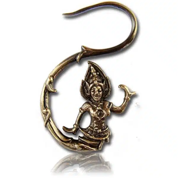 Örhänge i mässing med Shiva