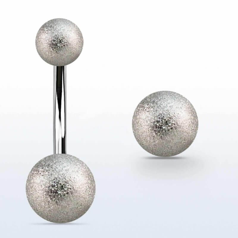Frosted Silver Ball Navelpiercing