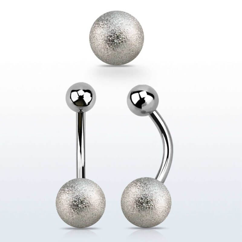 Frosted/Silver Ball Navelpiercing