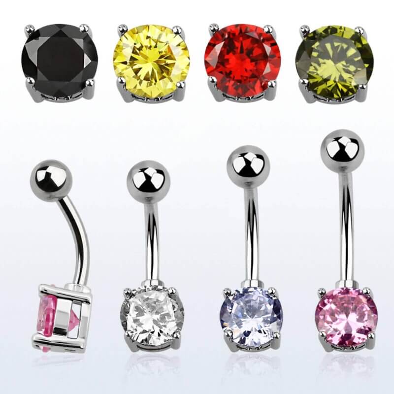 Round Crystal Navelpiercing