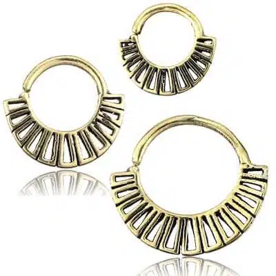 Böjbar Septum Ring i Mässing Aztec