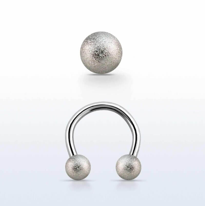 Silver Frosted Horseshoe 3 mm Ball