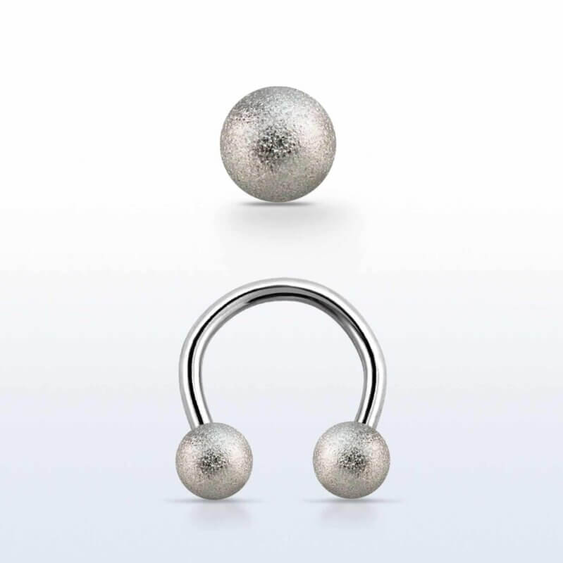 Horse Shoe Ring with Frosted Balls