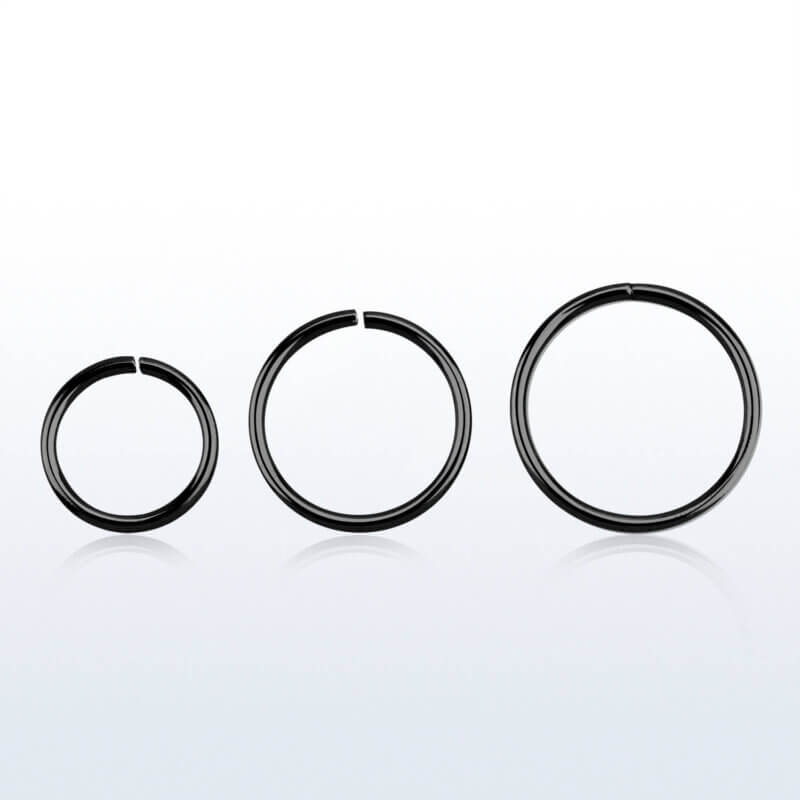 Black Plated 925 Silver Seamless Ring 1 mm