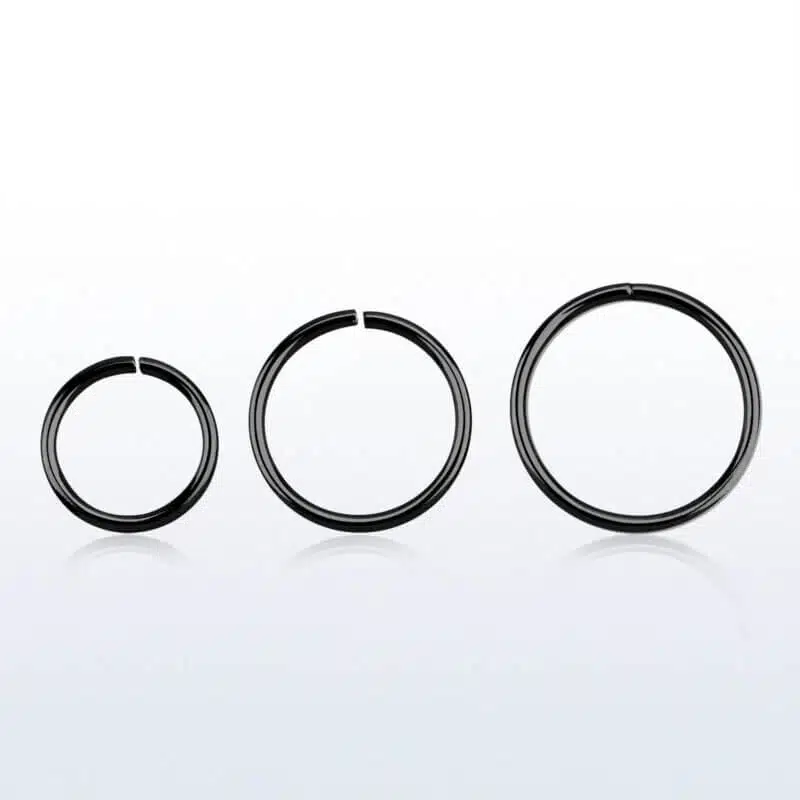 Black Plated 925 Silver Seamless Ring 1 mm