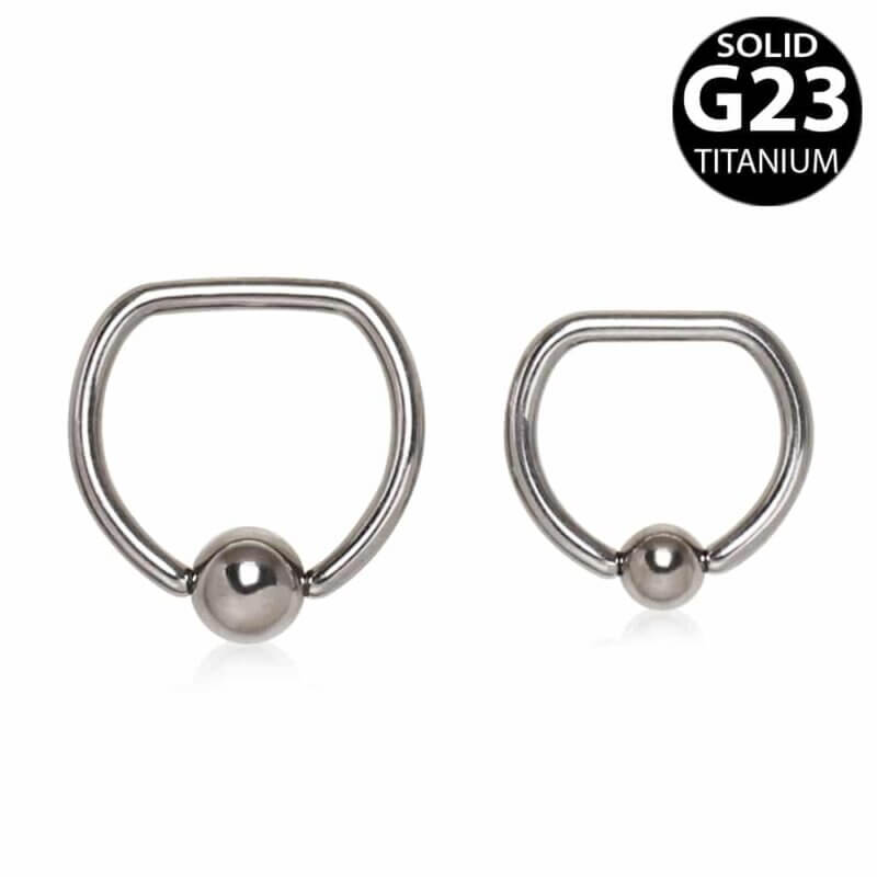 Titanium Flat Top Captive Bead Rings