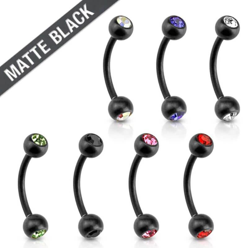 Matte Black Eyebrow Curve Barbell