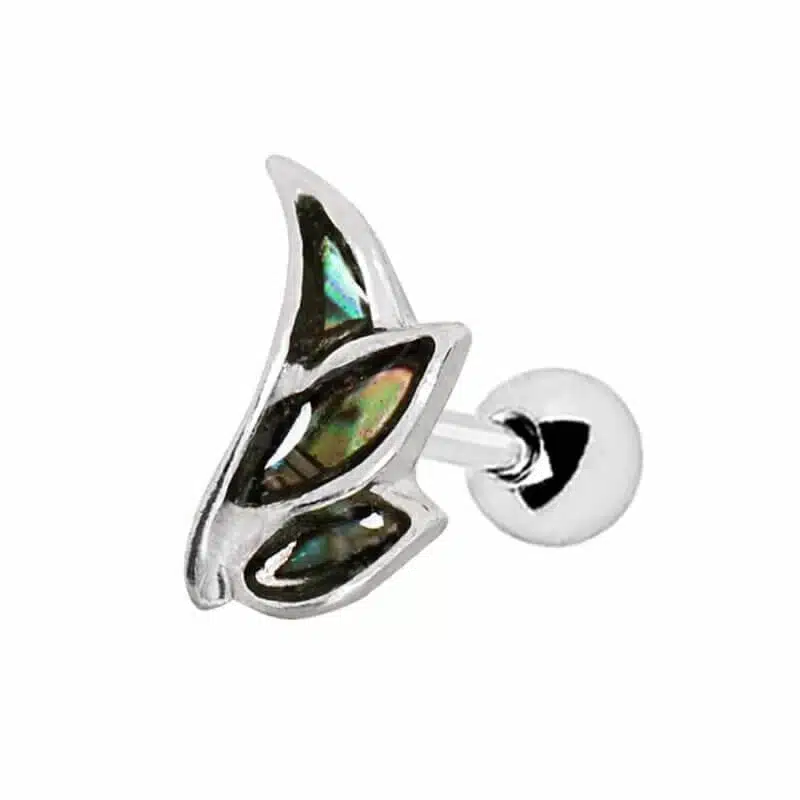 Tragus/Helix med liten ängelvinge och stenar
