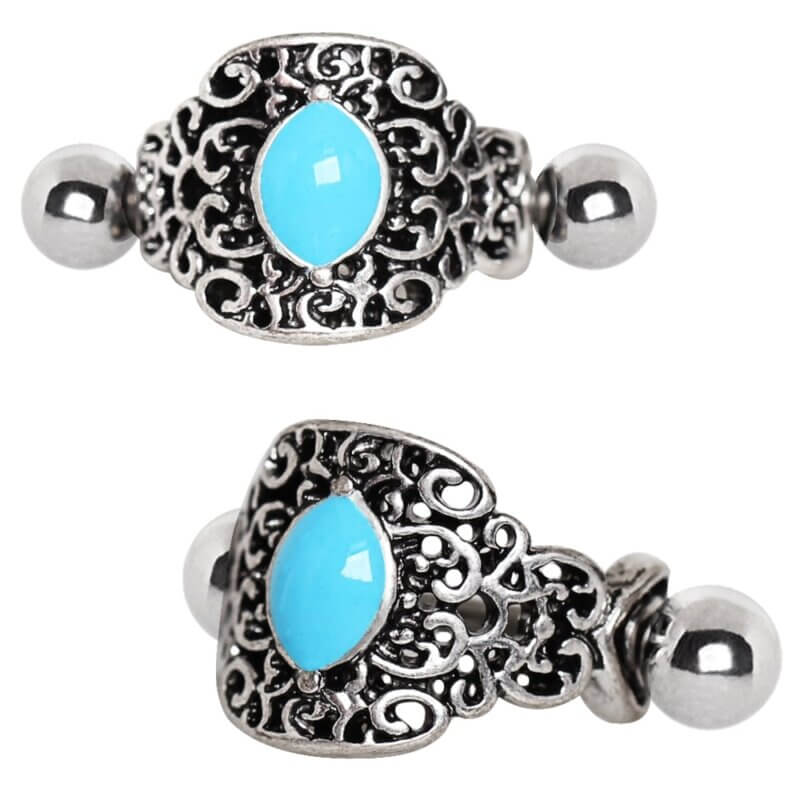 Ear-Cuff med ornament och sten