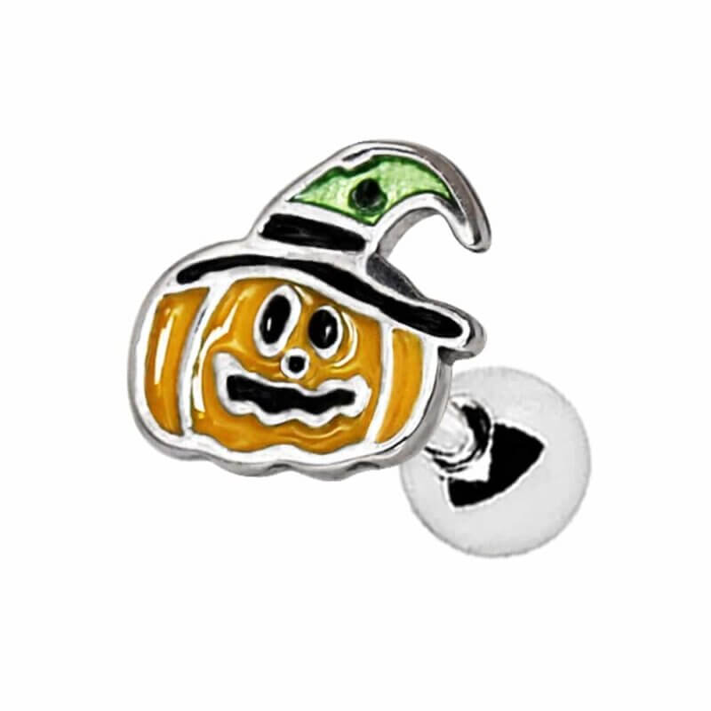 Tragus/Helix med Halloween-pumpa