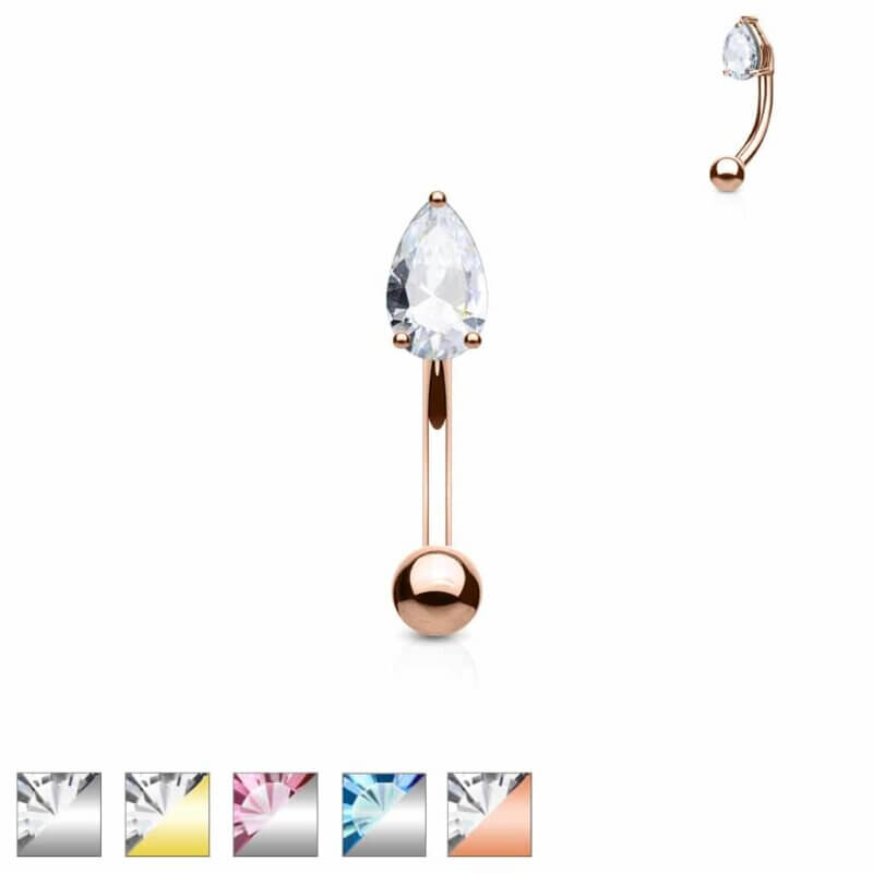 Tear Drop Eyebrow Rings/ Curved Barbells