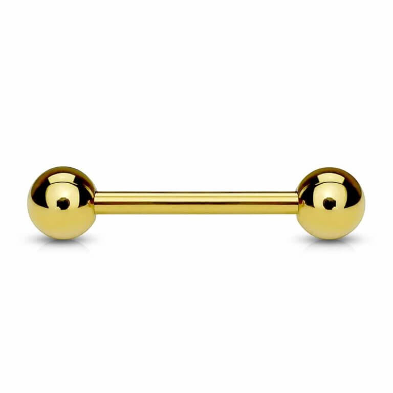 Tungpiercing: Barbell Gold