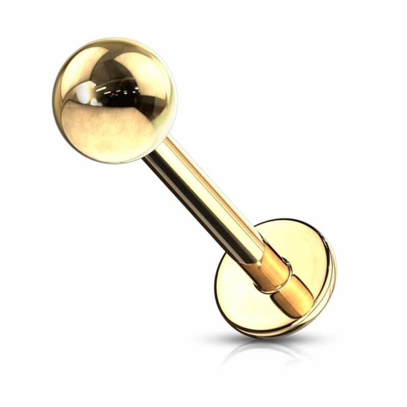 Läppiercing Guld med Kula