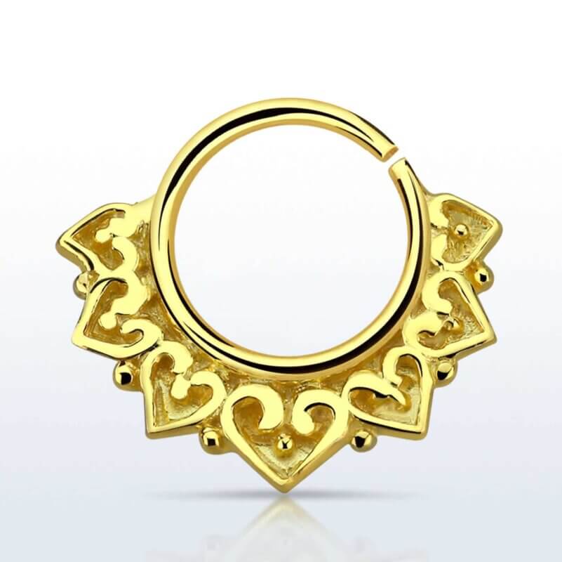 Seven Hearts Guldpläterad Septumpiercing