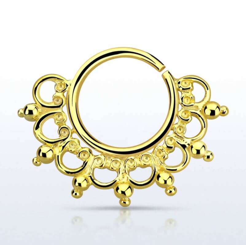 Tribal Fan Guldpläterad Septumpiercing