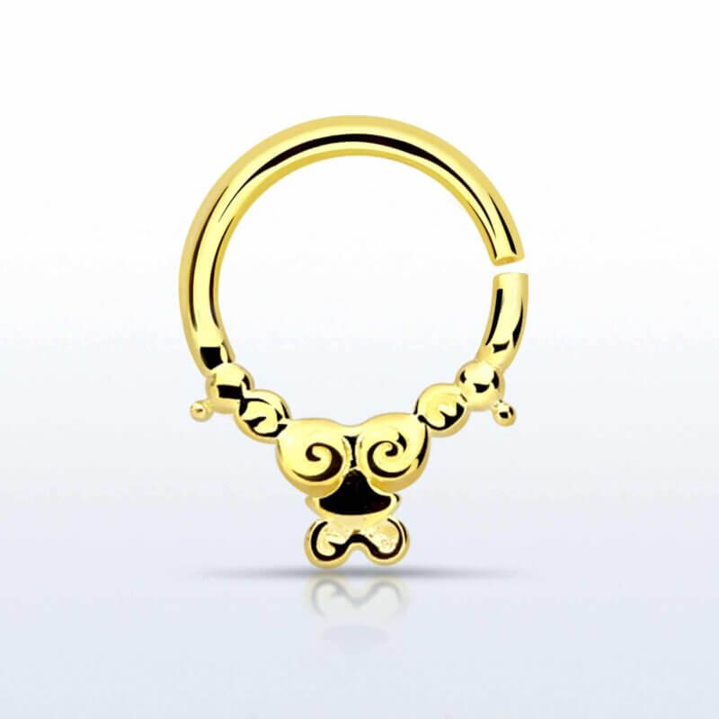 Guldpläterad Septumpiercing med indisk Design