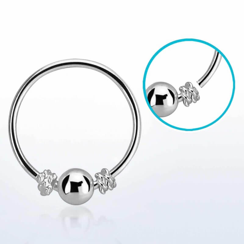 Näspiercing i 925 silver med kula 3mm