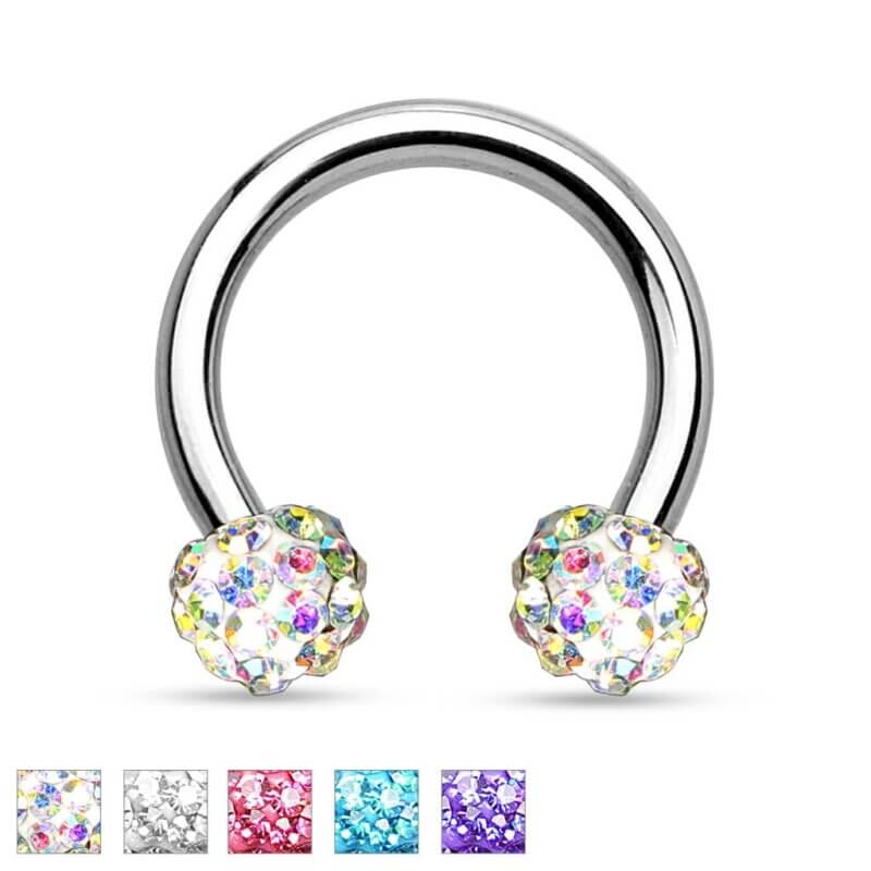 Crystal Paved Ferido Balls Horseshoe