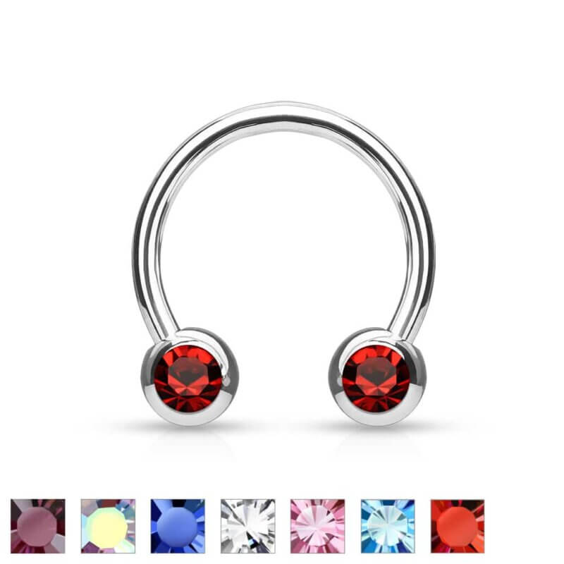 Front Facing Jewel Ball Horseshoe