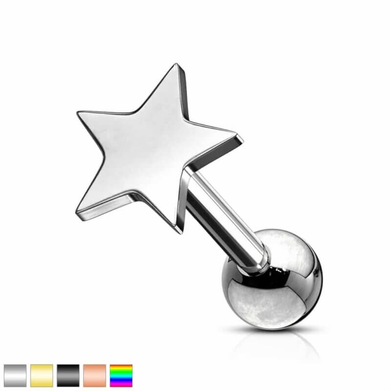 Tragus/Öron Smycke Stjärna Färg