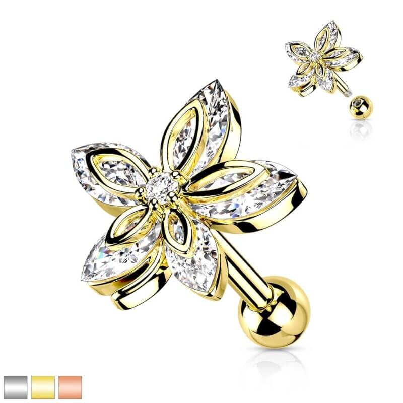 Tragus/Öron Piercing Blomma med 5 Blad