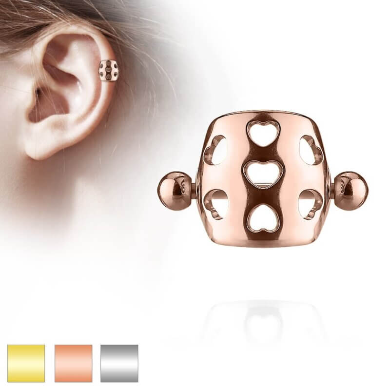 Hollow Hearts Cartilage/Helix Cuff Barbell