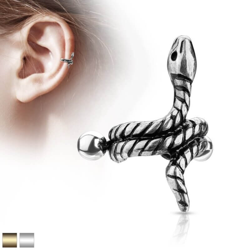 Cartilage/Helix Cuff med Slingrande Orm
