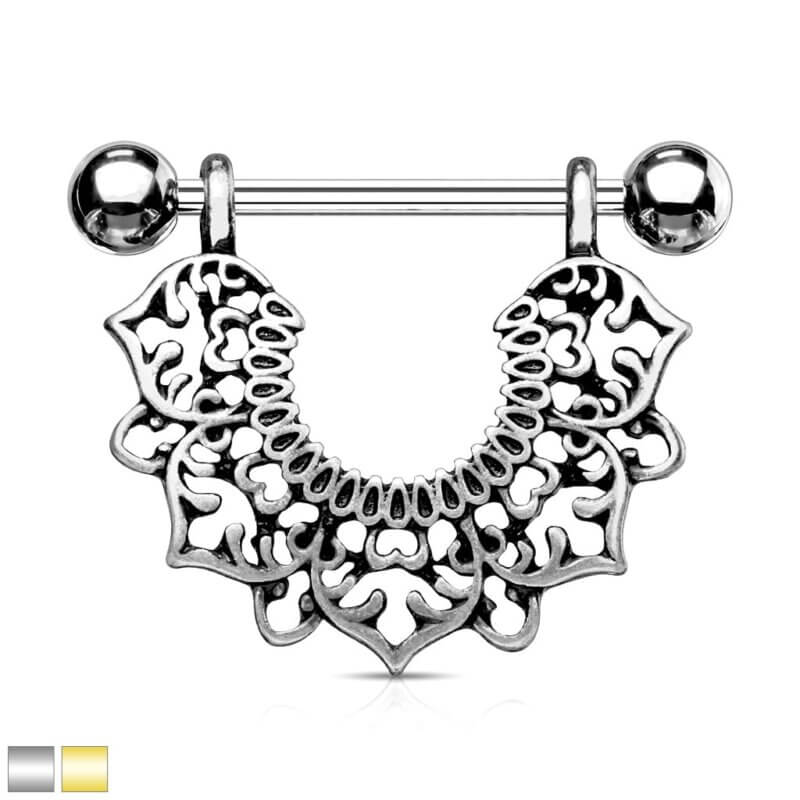 Filigree Flower Dangle Nipple Rings