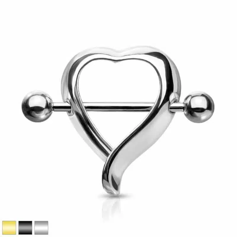 Bröstpiercing Sköld med Hjärta